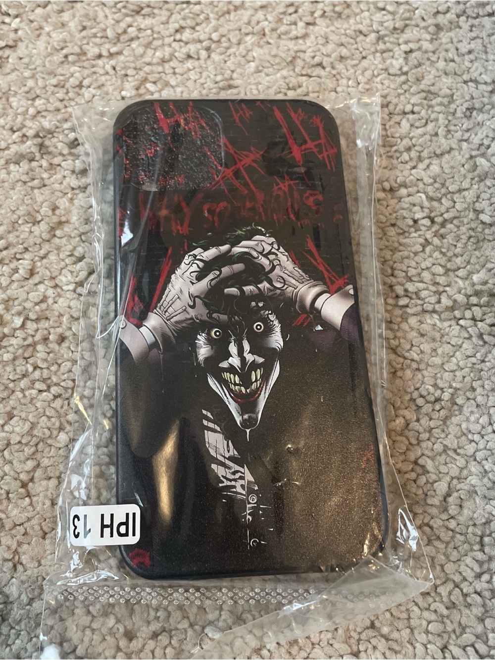 SHEIN Black and Red Joker Graphic Phone Case